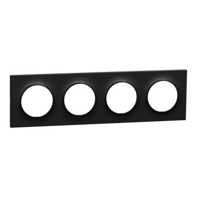Schneider Odace Origine - plaque de finition 4 postes - couleur noir - Réf : S949708