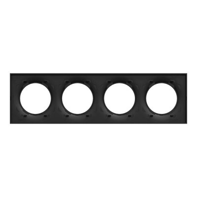 Schneider Odace Origine - plaque de finition 4 postes - couleur noir - Réf : S949708