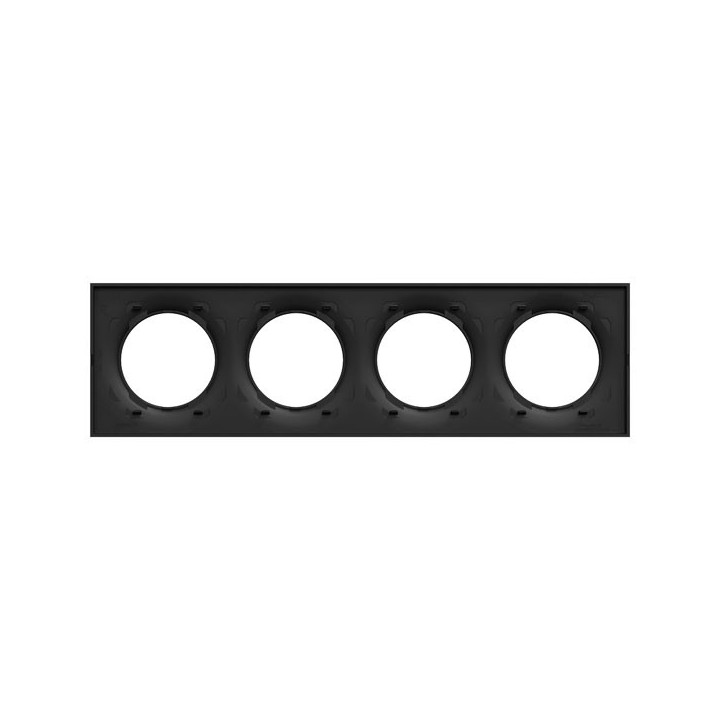 Schneider Odace Origine - plaque de finition 4 postes - couleur noir - Réf : S949708