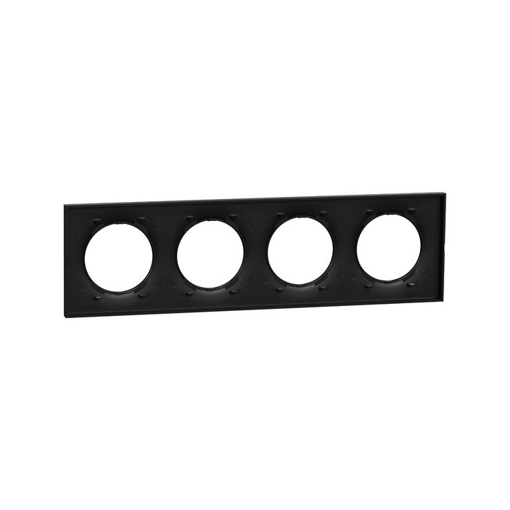 Schneider Odace Origine - plaque de finition 4 postes - couleur noir - Réf : S949708