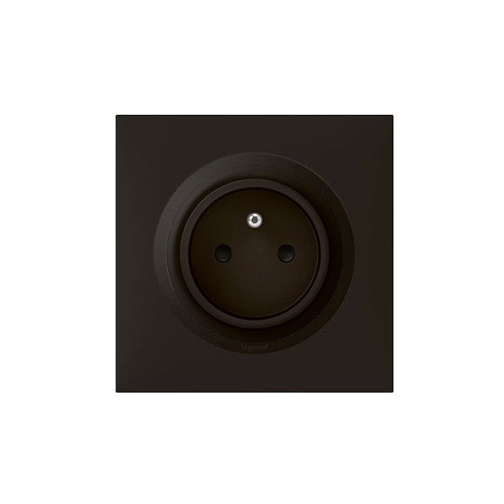 Legrand - Prise de courant 2P+T Dooxie 16A avec Plaque de finition carrée - Finition noir mat - Réf : 600528-P