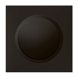 Legrand - Poussoir simple Dooxie avec Plaque de finition carrée - 6A 250V~ Finition noir mat - Réf : 600204-P