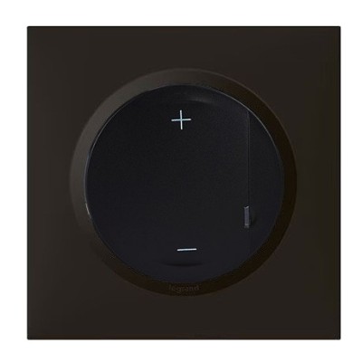 Legrand - Interrupteur variateur universel Dooxie + Plaque de finition - 2 fils sans neutre 125W LED - Noir mat - Réf: 600260A-P