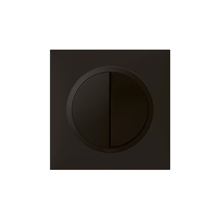 Legrand - Poussoir double Dooxie avec Plaque de finition carrée - 6A 250V~ Finition noir mat - Réf : 600208-P