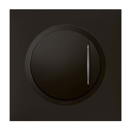 Legrand - Interrupteur ou va-et-vient Dooxie à voyant témoin avec Plaque carrée - 10AX 250V~ Finition noir mat - Réf : 600209-P