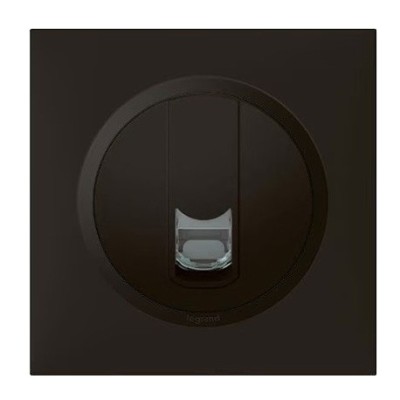 Legrand - Prise blindée RJ45 cat6 STP Dooxie avec Plaque de finition carrée - Finition noir mat - Réf : 600575-P