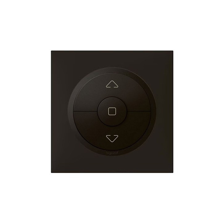Legrand - Commande de volets roulants Dooxie avec Plaque de finition carrée - Finition noir mat - Réf : 600221-P