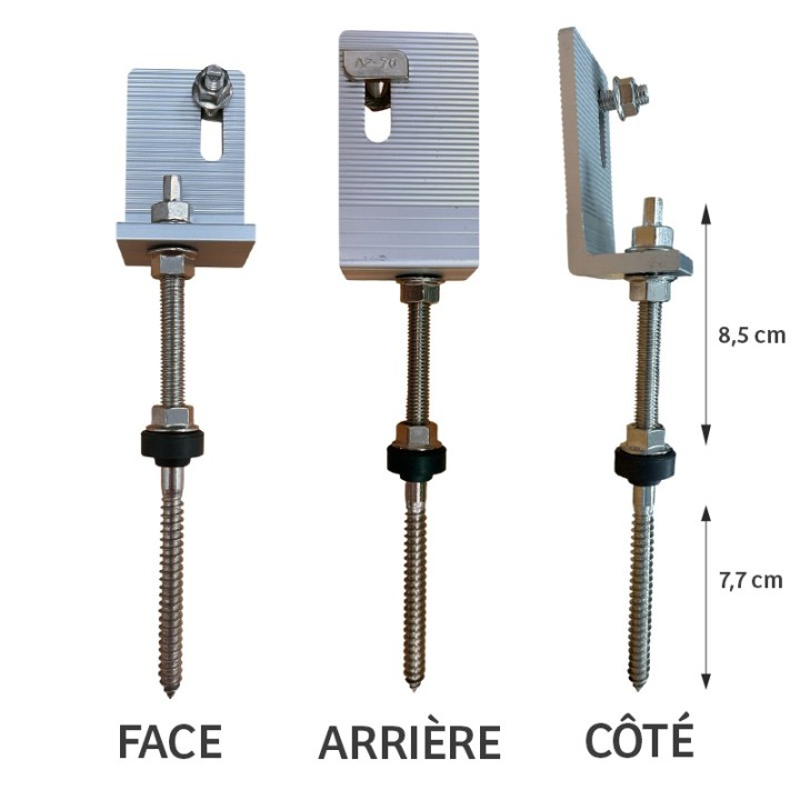 IZIPV - Fixations pour toiture bac acier /tôle/ fibrociment - Vis à double filetage M10x200  - Réf : IZI380064V3