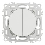 Schneider Odace - double va-et-vient ou poussoir - 10AX - blanc craie - Réf : S920214