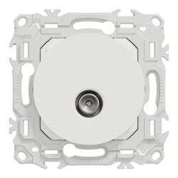 Schneider Odace - prise TV simple mâle - sortie coaxiale - blanc craie - Réf : S920445