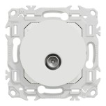Schneider Odace - prise TV simple mâle - sortie coaxiale - blanc craie - Réf : S920445