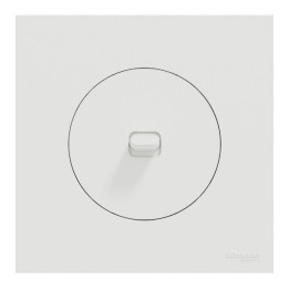 Schneider Odace - va-et-vient ou poussoir à levier avec plaque de finition - 10AX - blanc craie - Réf : S920203-P