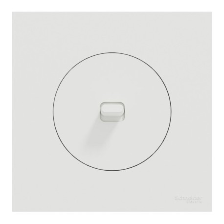 Schneider Odace - va-et-vient ou poussoir à levier avec plaque de finition - 10AX - blanc craie - Réf : S920203-P