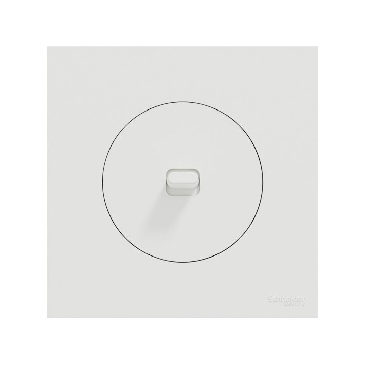 Schneider Odace - va-et-vient ou poussoir à levier avec plaque de finition - 10AX - blanc craie - Réf : S920203-P
