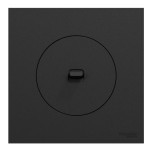 Schneider Odace - va-et-vient ou poussoir à levier avec plaque de finition - 10AX - noir onyx - Réf : S940203-P