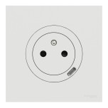 Schneider Odace - prise 2P+T affleurante + chargeur USB-C 18W avec plaque de finition - blanc craie - Réf : S920042-P