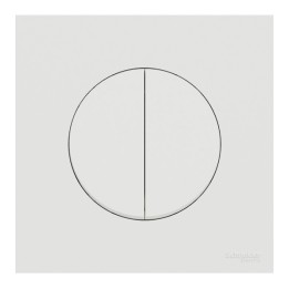 Schneider Odace - double va-et-vient ou poussoir avec plaque de finition - 10AX - blanc craie - Réf : S920214-P