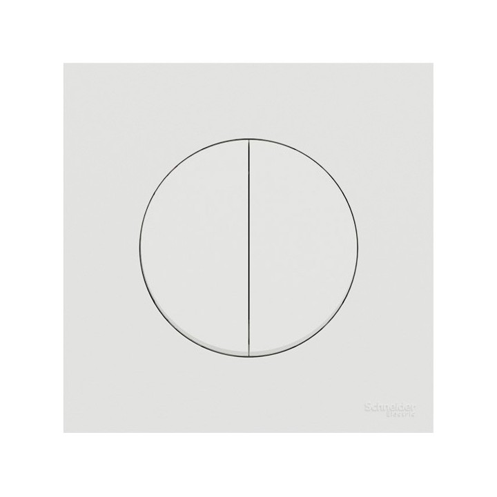 Schneider Odace - double va-et-vient ou poussoir avec plaque de finition - 10AX - blanc craie - Réf : S920214-P
