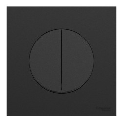 Schneider Odace - double va-et-vient ou poussoir avec plaque de finition - 10AX - noir onyx - Réf : S940214-P