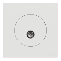 Schneider Odace - prise TV simple mâle - sortie coaxiale - avec plaque de finition - blanc craie - Réf : S920445-P