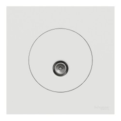 Schneider Odace - prise TV simple mâle - sortie coaxiale - avec plaque de finition - blanc craie - Réf : S920445-P
