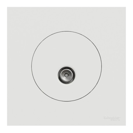 Schneider Odace - prise TV simple mâle - sortie coaxiale - avec plaque de finition - blanc craie - Réf : S920445-P