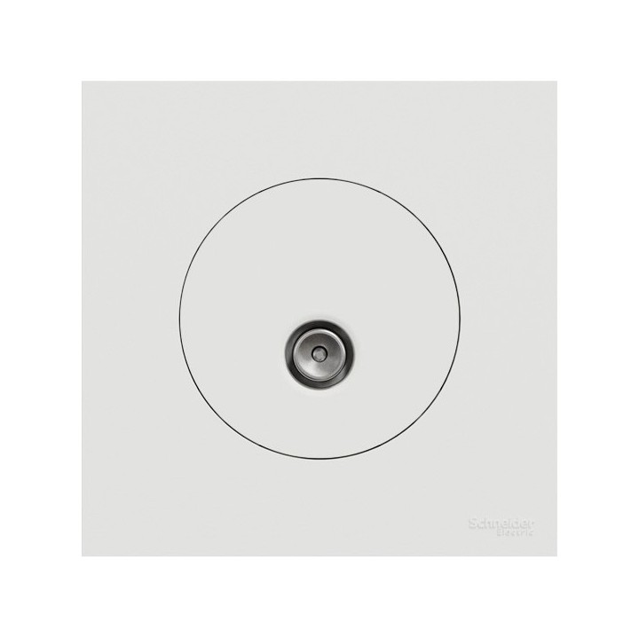 Schneider Odace - prise TV simple mâle - sortie coaxiale - avec plaque de finition - blanc craie - Réf : S920445-P