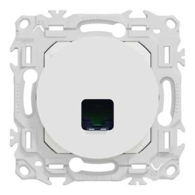 Schneider Odace - prise RJ45 - Cat6 UTP grade 1 à 2 - blanc craie - Réf : S920475