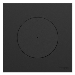 Schneider Odace - va-et-vient ou poussoir lumineux LED verte avec plaque de finition - 10AX - noir onyx - Réf : S940263-P