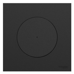 Schneider Odace - va-et-vient ou poussoir lumineux LED verte avec plaque de finition - 10AX - noir onyx - Réf : S940263-P