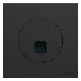 Schneider Odace - prise RJ45 avec plaque de finition - Cat6 UTP grade 1 à 2 - noir onyx - Réf : S940475-P