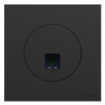 Schneider Odace - prise RJ45 avec plaque de finition - Cat6 UTP grade 1 à 2 - noir onyx - Réf : S940475-P