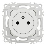 Schneider Odace - prise 2P+T affleurante - bornes automatiques - blanc craie - Réf : S920052