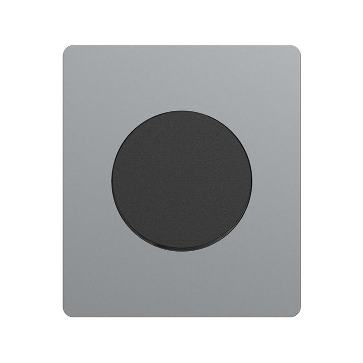 Schneider Odace - va-et-vient ou poussoir noir onyx - 10AX - avec plaque titane Architecte - Réf : S940204-PA