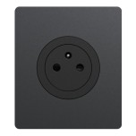 Schneider Odace - Prise 2P+T affleurante noir onyx - avec plaque perle noire Architecte - bornes automatiques - Réf: S940052-PA2