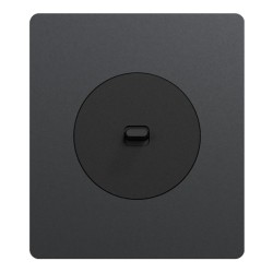 Schneider Odace - va-et-vient ou poussoir à levier noir onyx - 10AX - avec plaque perle noire Architecte - Réf : S940203-PA2