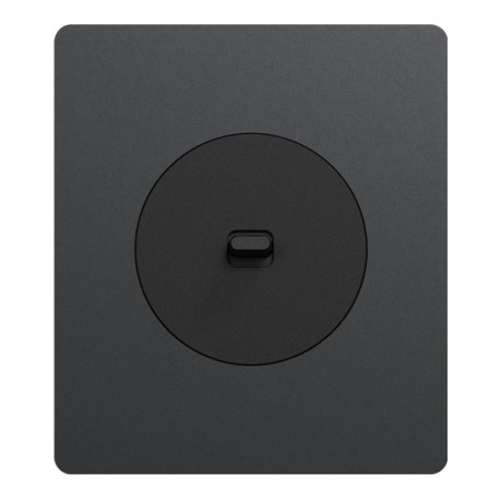 Schneider Odace - va-et-vient ou poussoir à levier noir onyx - 10AX - avec plaque perle noire Architecte - Réf : S940203-PA2