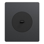 Schneider Odace - va-et-vient ou poussoir à levier noir onyx - 10AX - avec plaque perle noire Architecte - Réf : S940203-PA2