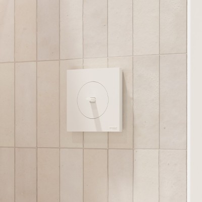 Schneider Odace - va-et-vient ou poussoir à levier avec plaque de finition - 10AX - blanc craie - Réf : S920203-P