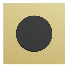 Schneider Odace - va-et-vient ou poussoir noir onyx - 10AX - avec plaque métal laiton - Réf : S940204-PL