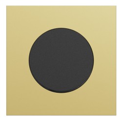 Schneider Odace - va-et-vient ou poussoir noir onyx - 10AX - avec plaque métal laiton - Réf : S940204-PL