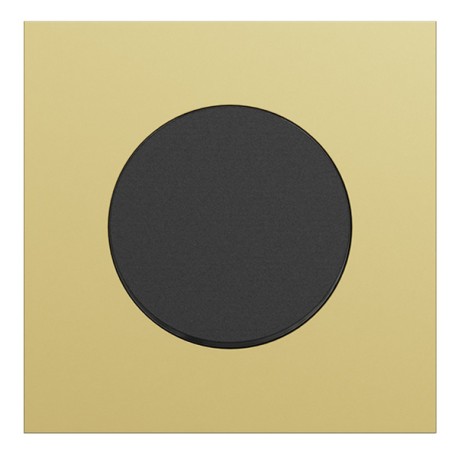 Schneider Odace - va-et-vient ou poussoir noir onyx - 10AX - avec plaque métal laiton - Réf : S940204-PL