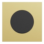 Schneider Odace - va-et-vient ou poussoir noir onyx - 10AX - avec plaque métal laiton - Réf : S940204-PL