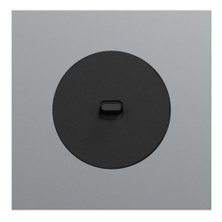 Schneider Odace - va-et-vient ou poussoir à levier noir onyx - 10AX - avec plaque métal titane - Réf : S940203-PT