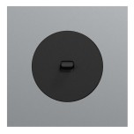 Schneider Odace - va-et-vient ou poussoir à levier noir onyx - 10AX - avec plaque métal titane - Réf : S940203-PT