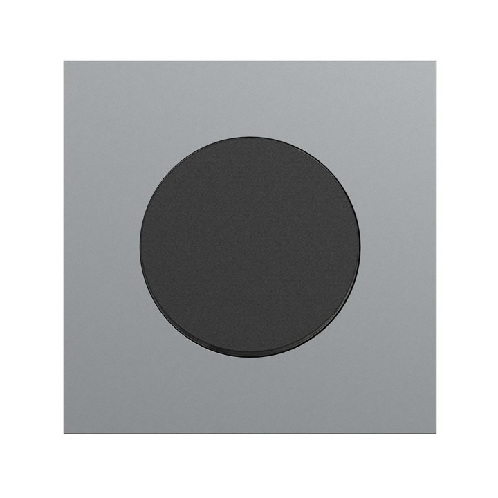 Schneider Odace - va-et-vient ou poussoir noir onyx - 10AX - avec plaque métal titane - Réf : S940204-PT