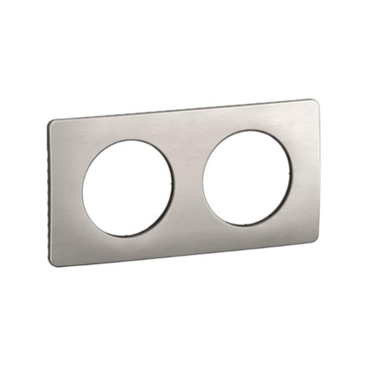 Legrand Céliane - Plaque de finition Alu Satiné - 2 postes - Réf : CP1702