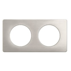 Legrand Céliane - Plaque de finition Alu Satiné - 2 postes - Réf : CP1702