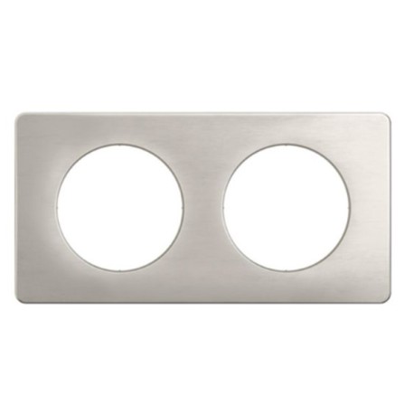 Legrand Céliane - Plaque de finition Alu Satiné - 2 postes - Réf : CP1702