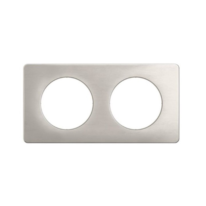 Legrand Céliane - Plaque de finition Alu Satiné - 2 postes - Réf : CP1702